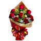 Buquê 8 Rosas Nacionais + 3 Ferreros