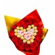 Buquê 19 Rosas Nacionais + 17 Ferreros + 8 Raffaellos