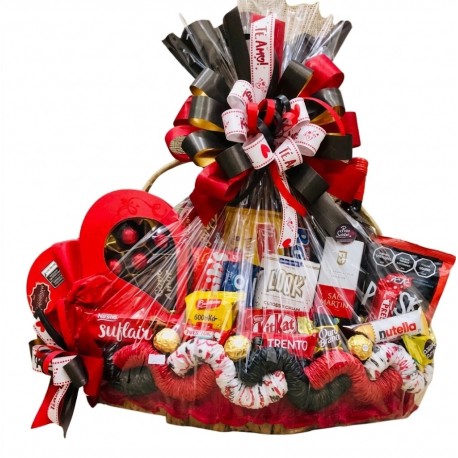 Cesta M Luxo & Sabor com Vinho