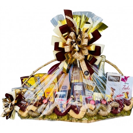 Cesta GG Luxo Dourado Premium